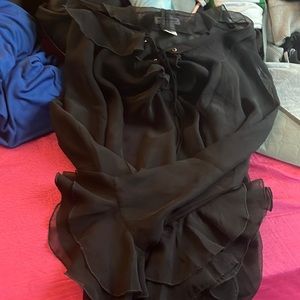 sheer black blouse